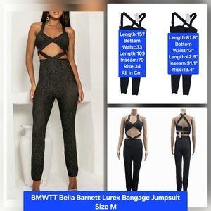 BNWTT Bella Barnett Lurex Blend High-Rise Bandage Jumpsuit Size M